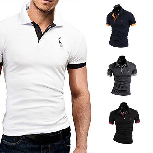 Summer Fashion Men Short-Sleeved Casual Style Fashion Short-Sleeved Top Popular Fashion Polo-shirt Solid Color Shirt